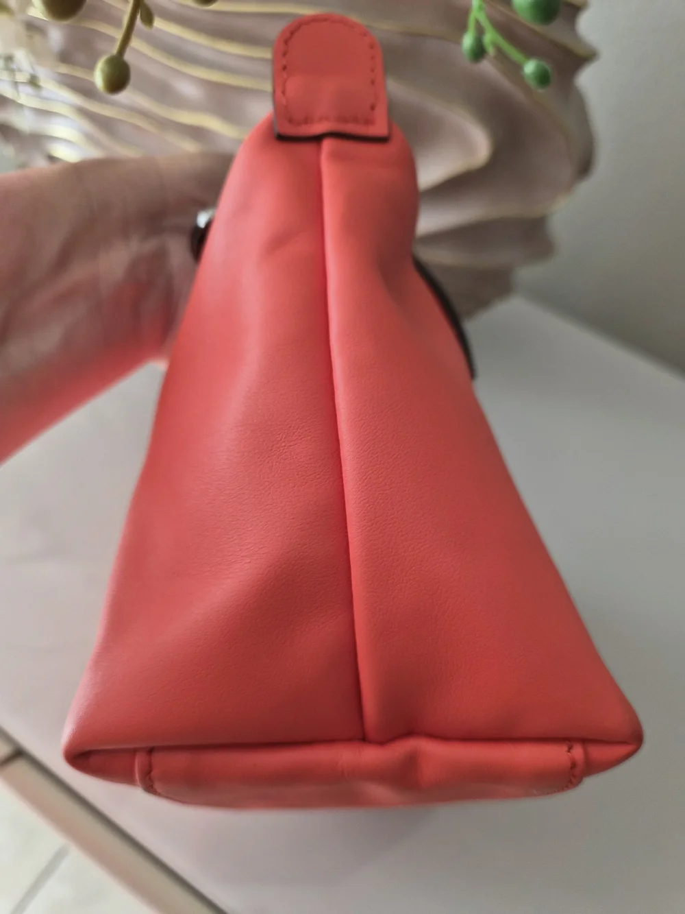 Longchamp Orange Red Small Le Pliage Top-Handle Crossbody